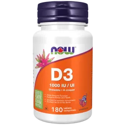 Vitamine D-3 1000 UI à croquer, 180 pastilles | Safest & Easiest Shopping Vitamins Online | VITASHOP