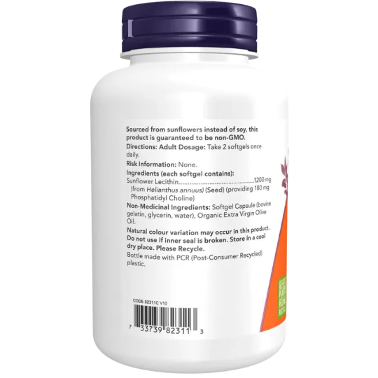 NOW Foods Sunflower Lecithin 1200 mg, 100 Softgels | Unbeatable Prices, Daily Deals | VITASHOP