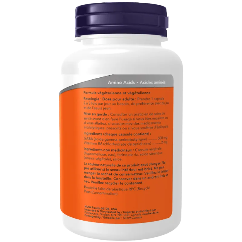 NOW Foods GABA 500 mg, 100 Capsules | Unbeatable Prices, Daily Deals | VITASHOP