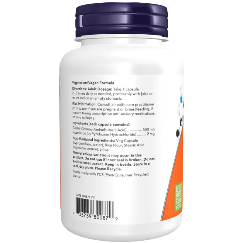 NOW Foods GABA 500 mg, 100 Capsules | Unbeatable Prices, Daily Deals | VITASHOP