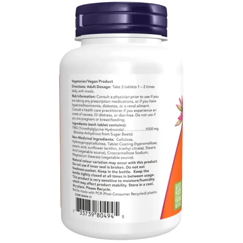 TMG (Triméthylglycine) 1000 mg, 100 comprimés | Safest & Easiest Shopping Vitamins Online | VITASHOP