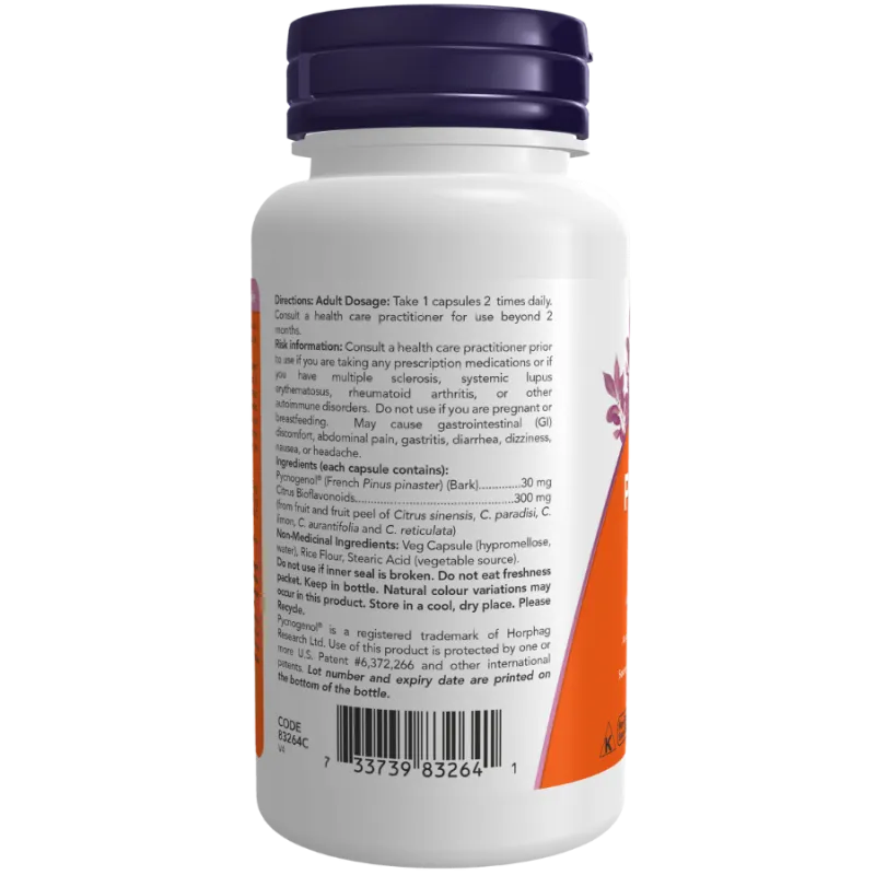 NOW Foods 나우 푸드 바이오플라보노이드 함유 피크노제놀 30mg, 캡슐 60정 | 매일 업데이트되는 특가 상품 | VITASHOP