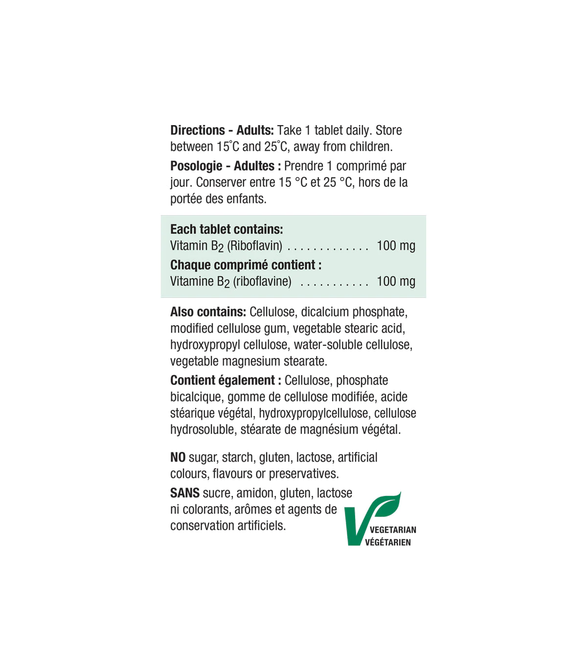 Vitamin B2 (Riboflavin) 100 Tablets | Safest & Easiest Shopping Vitamins Online | VITASHOP