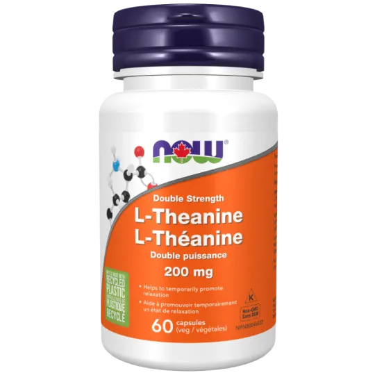 NOW Foods L-Theanine 200 mg, 60 Veg Capsules | Unbeatable Prices, Daily Deals | VITASHOP