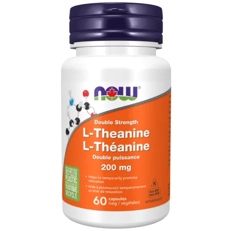 NOW Foods L-Theanine 200 mg, 60 Veg Capsules | Unbeatable Prices, Daily Deals | VITASHOP