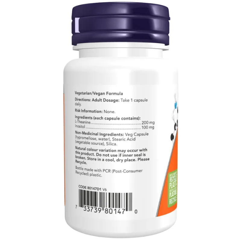 L-Théanine 200 mg, 60 gélules végétales | Safest & Easiest Shopping Vitamins Online | VITASHOP