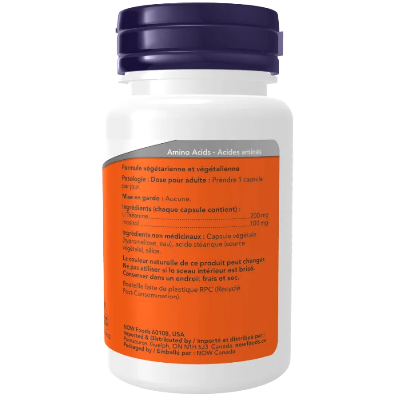 NOW Foods L-Theanine 200 mg, 60 Veg Capsules | Unbeatable Prices, Daily Deals | VITASHOP