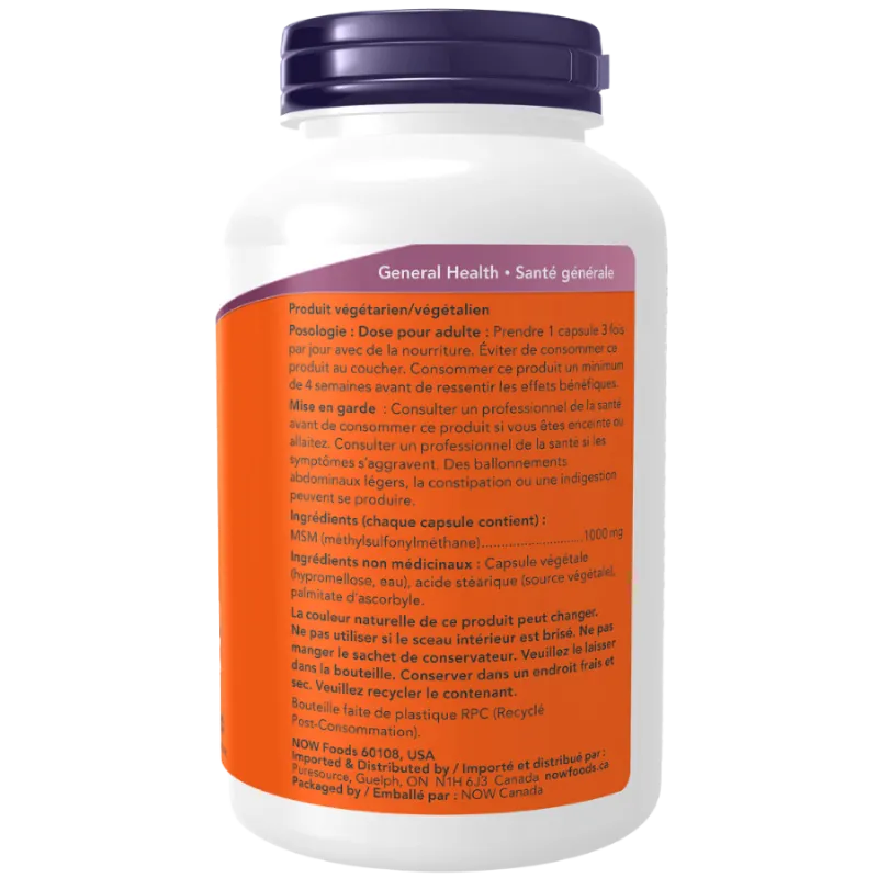 NOW Foods MSM 1000 mg, 240 Capsules | 每天不同折扣, 全网最低价格 | 种类齐全的保健品店铺 VITASHOP, 只有你想不到, 没有你买不到 !