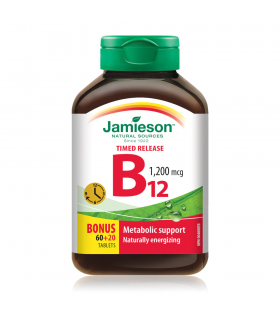 Jamieson Vitamin B12 1200 mcg Time Release 60+20 Free Tablets | Unbeatable Prices, Daily Deals | VITASHOP