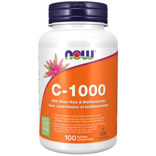 NOW Foods C-1000 w/ RoseHip & Bioflavs 100 tabs | Unbeatable Prices, Daily Deals | VITASHOP