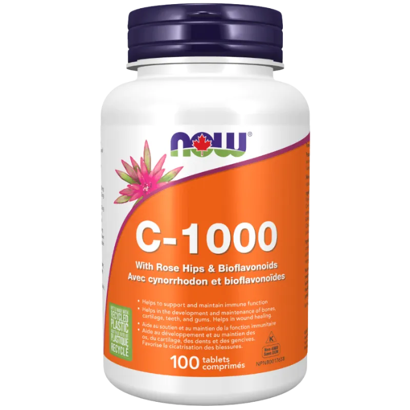 NOW Foods C-1000 w/ RoseHip & Bioflavs 100 tabs | Unbeatable Prices, Daily Deals | VITASHOP