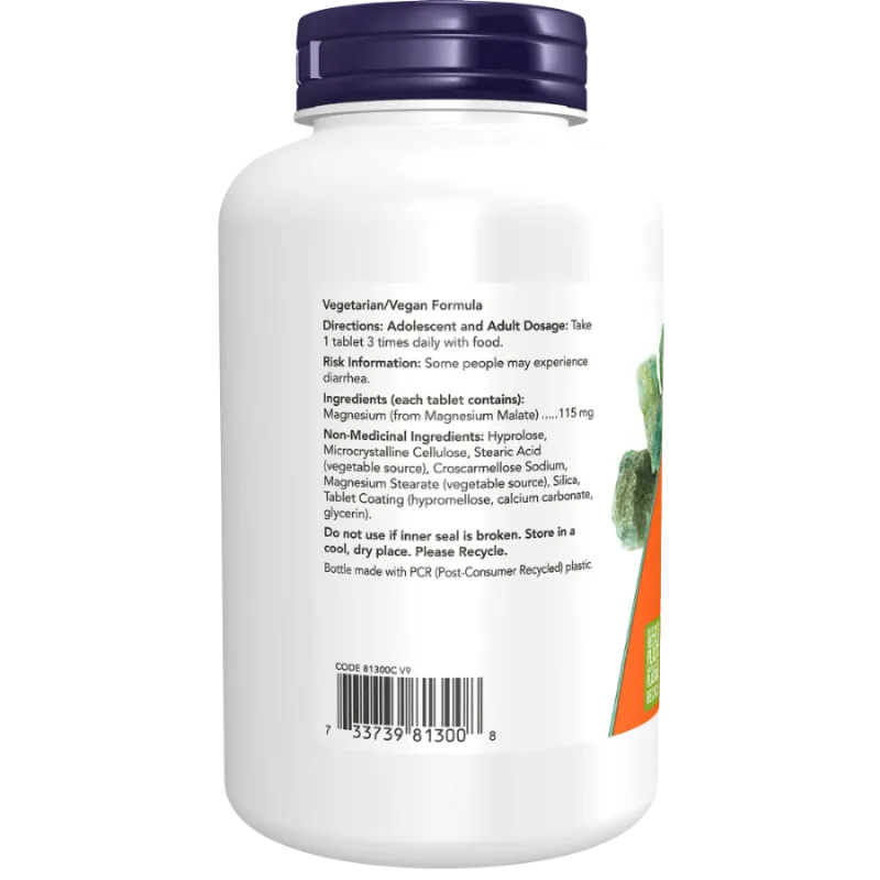 NOW Foods Magnesium Malate, 180 Tablets | Unbeatable Prices, Daily Deals | VITASHOP