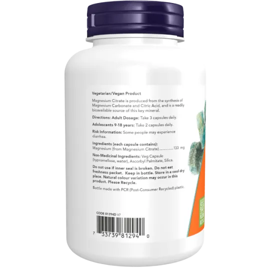 Citrate de magnésium, 120 Capsules | Safest & Easiest Shopping Vitamins Online | VITASHOP
