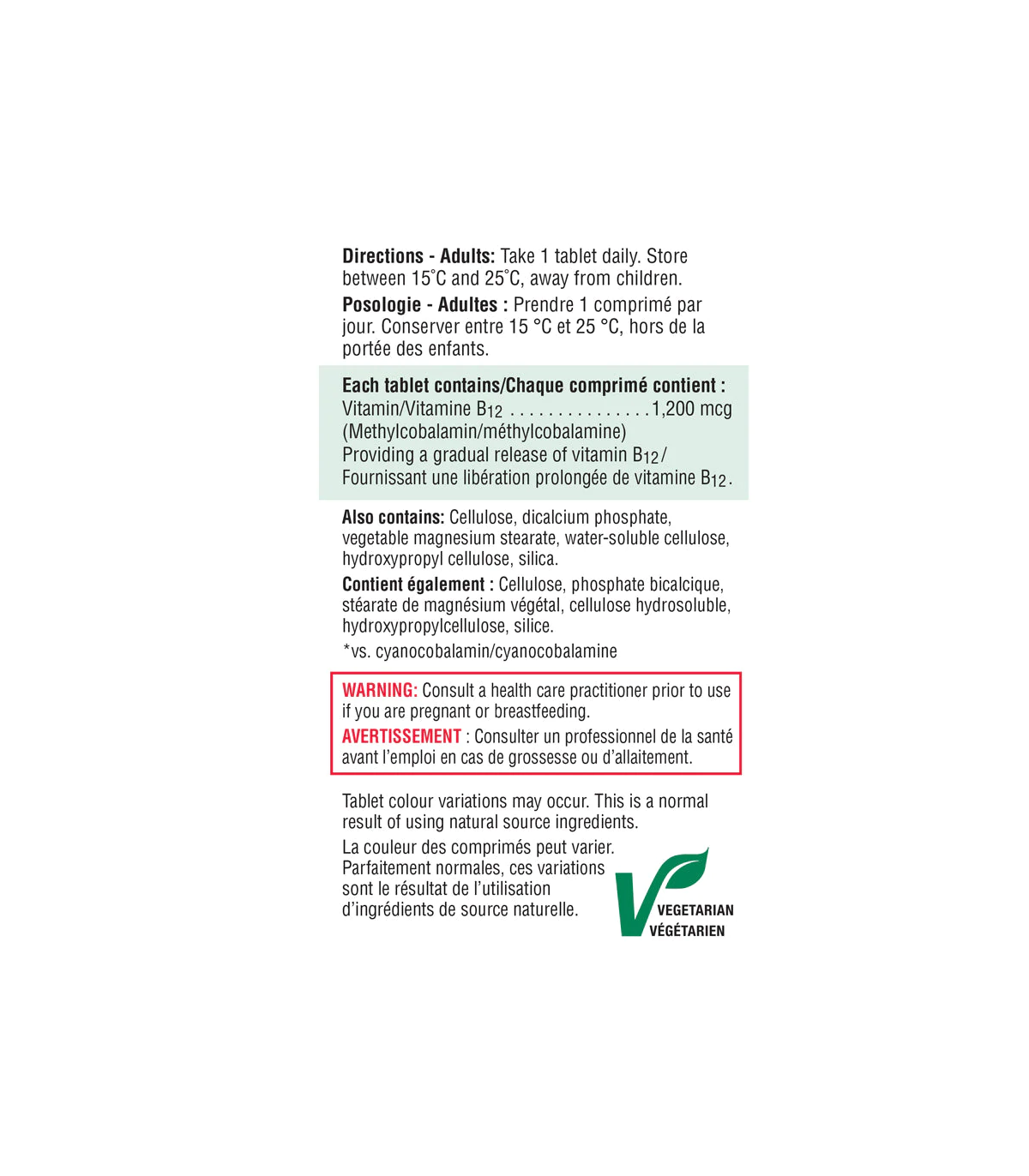 Vitamin B12 1200 mcg Time Release 60+20 Free Tablets | Safest & Easiest Shopping Vitamins Online | VITASHOP