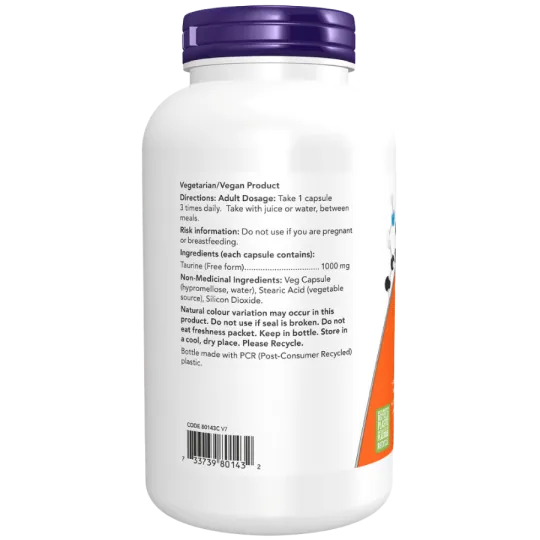NOW Foods 나우 푸드 타우린 1000 mg, 250 캡슐 | 매일 업데이트되는 특가 상품 | VITASHOP