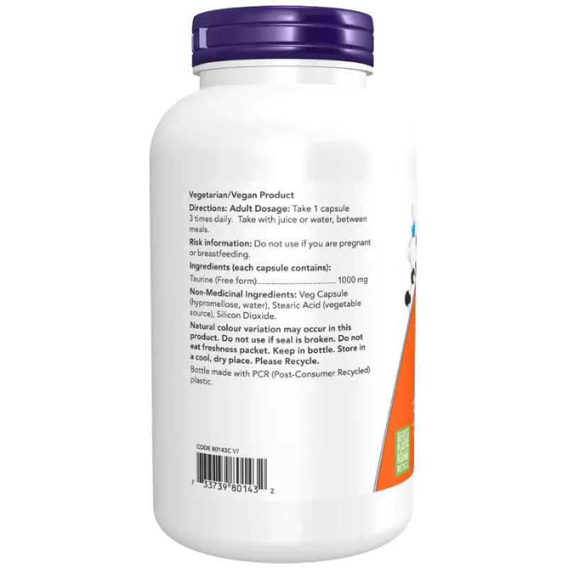 NOW Foods Taurine 1000 mg, 250 Capsules | 每天不同折扣, 全网最低价格 | 种类齐全的保健品店铺 VITASHOP, 只有你想不到, 没有你买不到 !