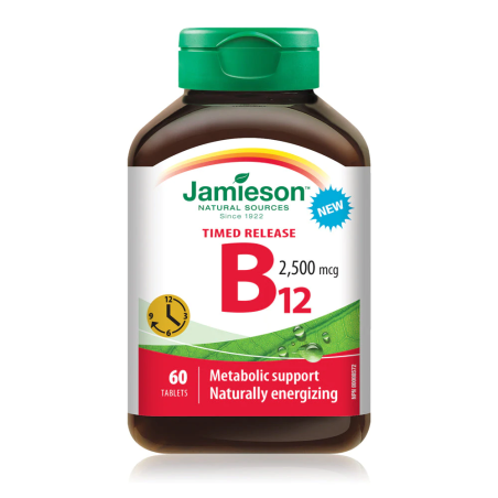 Jamieson Vitamin B12 2500 mcg Timed Release 60 Tablets | Unbeatable Prices, Daily Deals | VITASHOP