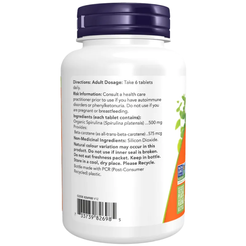 NOW Foods Organic Spirulina 500 mg, 500 Tablets | Unbeatable Prices, Daily Deals | VITASHOP