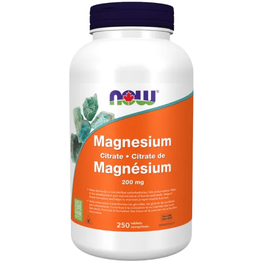 NOW Foods Magnesium Citrate 200 mg, 250 Tablets | Unbeatable Prices, Daily Deals | VITASHOP