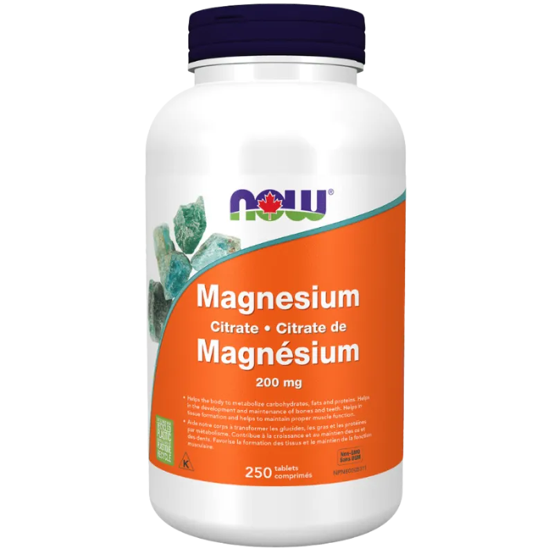NOW Foods Magnesium Citrate 200 mg, 250 Tablets | Unbeatable Prices, Daily Deals | VITASHOP
