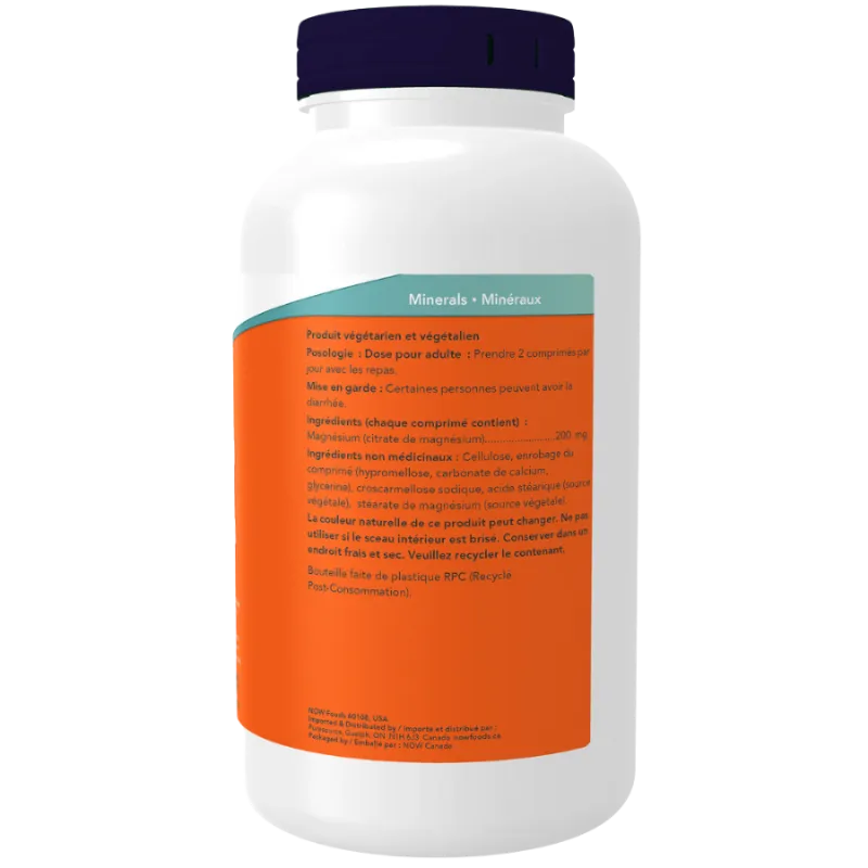 NOW Foods Magnesium Citrate 200 mg, 250 Tablets | Unbeatable Prices, Daily Deals | VITASHOP