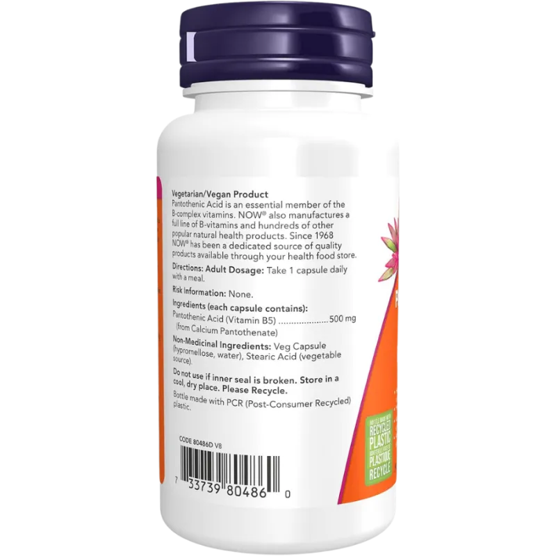 Acide pantothénique 500 mg | Safest & Easiest Shopping Vitamins Online | VITASHOP