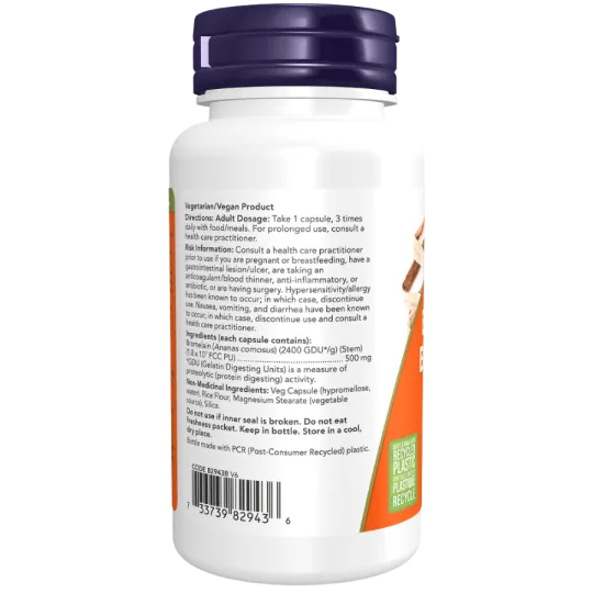 NOW Foods Bromelain 500 mg, 60 Veg Capsules | 每天不同折扣, 全网最低价格 | 种类齐全的保健品店铺 VITASHOP, 只有你想不到, 没有你买不到 !