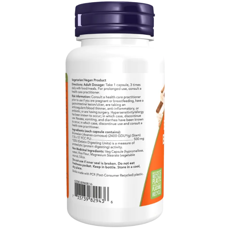 NOW Foods Bromelain 500 mg, 60 Veg Capsules | 每天不同折扣, 全网最低价格 | 种类齐全的保健品店铺 VITASHOP, 只有你想不到, 没有你买不到 !