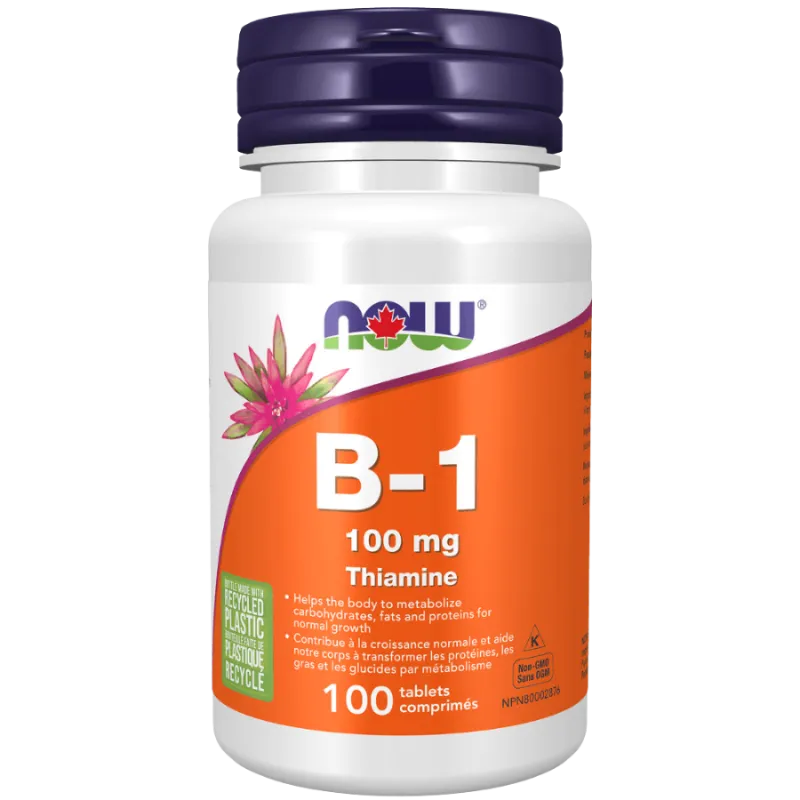 B-1 100 mg, 100 comprimés | Safest & Easiest Shopping Vitamins Online | VITASHOP