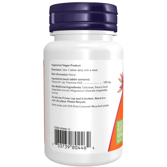 B-1 100 mg, 100 comprimés | Safest & Easiest Shopping Vitamins Online | VITASHOP
