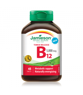 Jamieson Vitamin B12 5000 mcg Timed Release 45 Tablets | 每天不同折扣, 全网最低价格 | 种类齐全的保健品店铺 VITASHOP, 只有你想不到, 没有你买不到 !