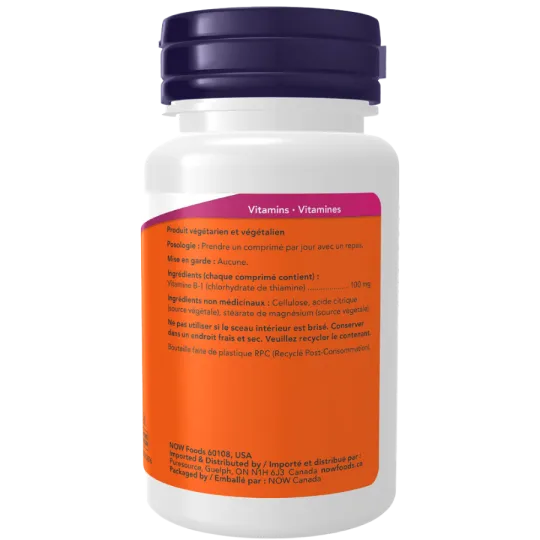 B-1 100 mg, 100 comprimés | Safest & Easiest Shopping Vitamins Online | VITASHOP