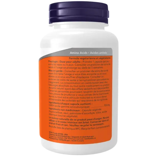 Extra Strength GABA 750 mg, 100 gélules végétales | Safest & Easiest Shopping Vitamins Online | VITASHOP