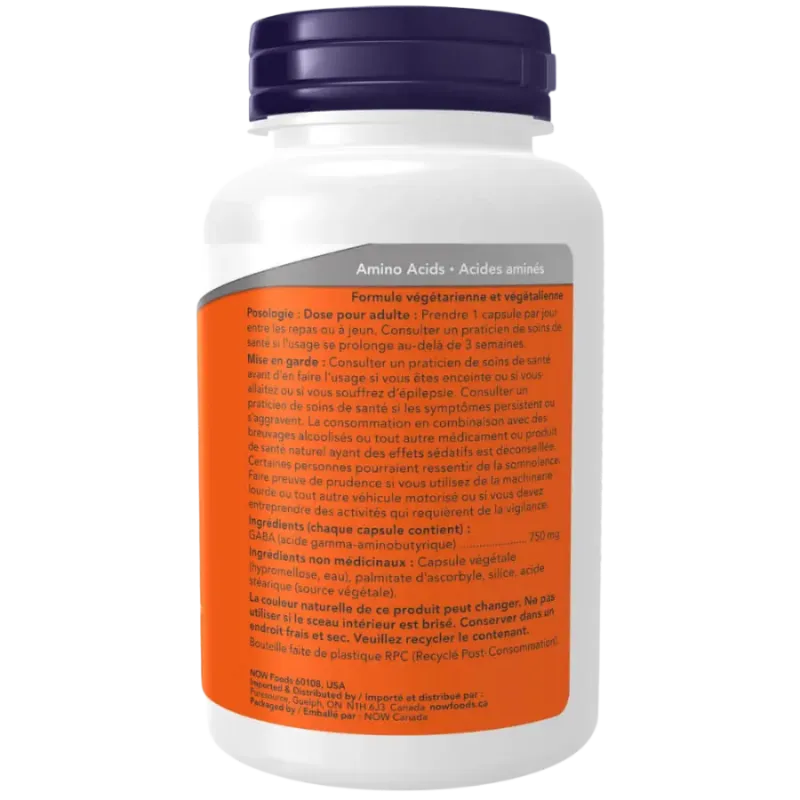 NOW Foods Extra Strength GABA 750 mg, 100 Veg Capsules | Unbeatable Prices, Daily Deals | VITASHOP