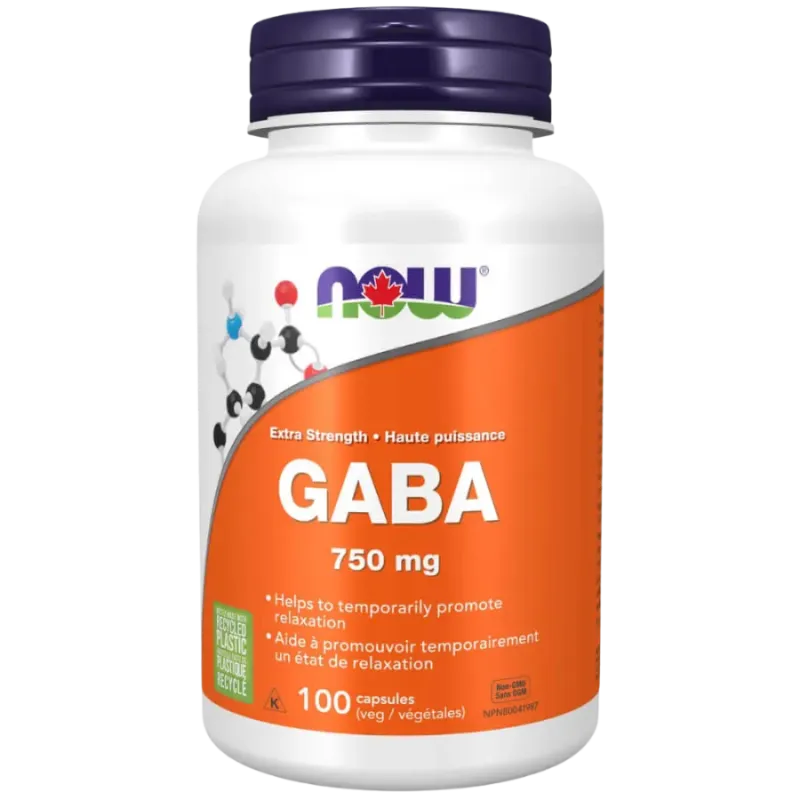NOW Foods Extra Strength GABA 750 mg, 100 Veg Capsules | Unbeatable Prices, Daily Deals | VITASHOP