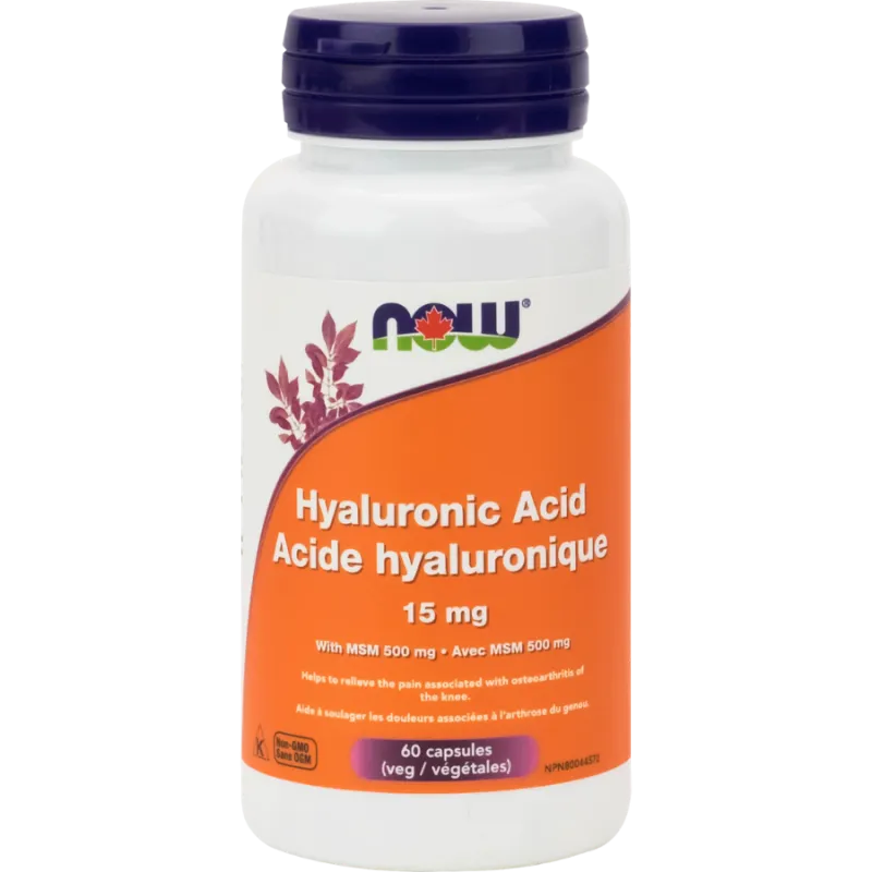 NOW Foods Hyaluronic Acid 15 mg, 60 Veg Capsules | Unbeatable Prices, Daily Deals | VITASHOP