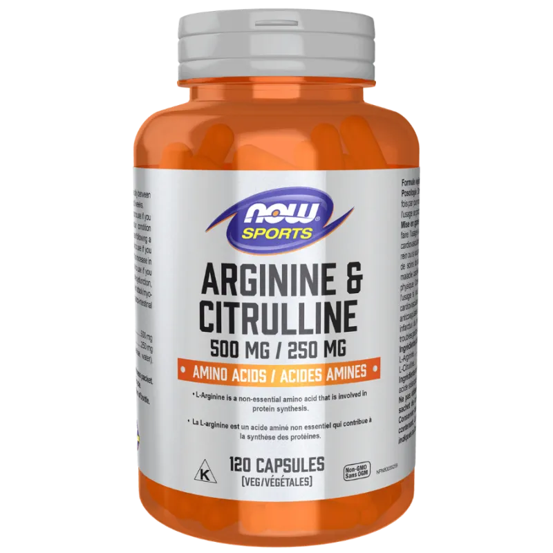 NOW Foods Arginine & Citrulline, 120 Veg Capsules | Unbeatable Prices, Daily Deals | VITASHOP