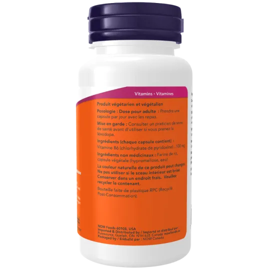 B-6 100 mg, 100 gélules | Safest & Easiest Shopping Vitamins Online | VITASHOP