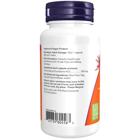 NOW Foods 나우 푸드 B-6 100 mg, 100 캡슐 | 매일 업데이트되는 특가 상품 | VITASHOP