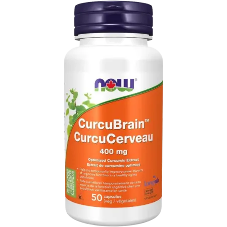 NOW Foods CurcuBrain 400 mg, 50 Veg Capsules | Unbeatable Prices, Daily Deals | VITASHOP
