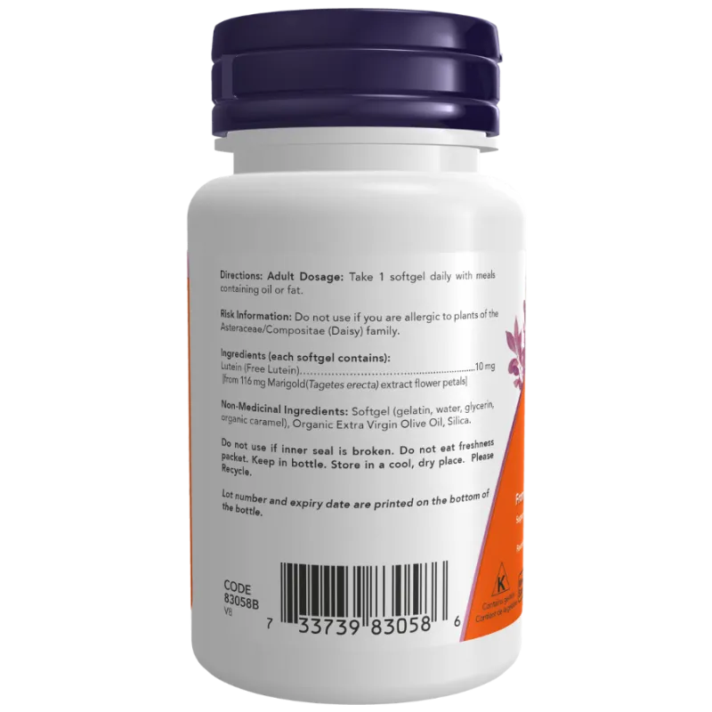 NOW Foods Lutein 10 mg, 60 Softgels | 每天不同折扣, 全网最低价格 | 种类齐全的保健品店铺 VITASHOP, 只有你想不到, 没有你买不到 !