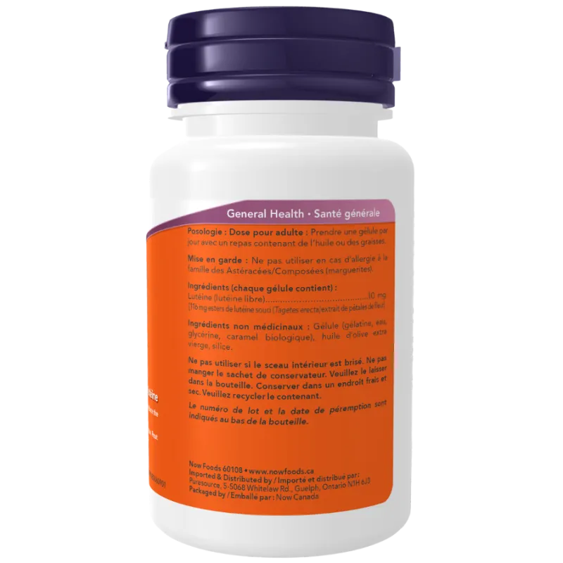 NOW Foods Lutein 10 mg, 60 Softgels | 每天不同折扣, 全网最低价格 | 种类齐全的保健品店铺 VITASHOP, 只有你想不到, 没有你买不到 !
