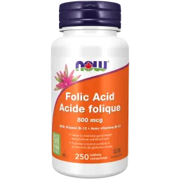 Acide folique 800 mcg, 250 comprimés | Safest & Easiest Shopping Vitamins Online | VITASHOP