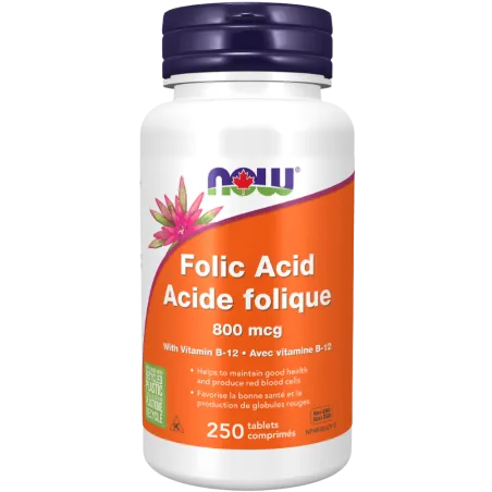 NOW Foods Folic Acid 800 mcg, 250 Tablets | Unbeatable Prices, Daily Deals | VITASHOP