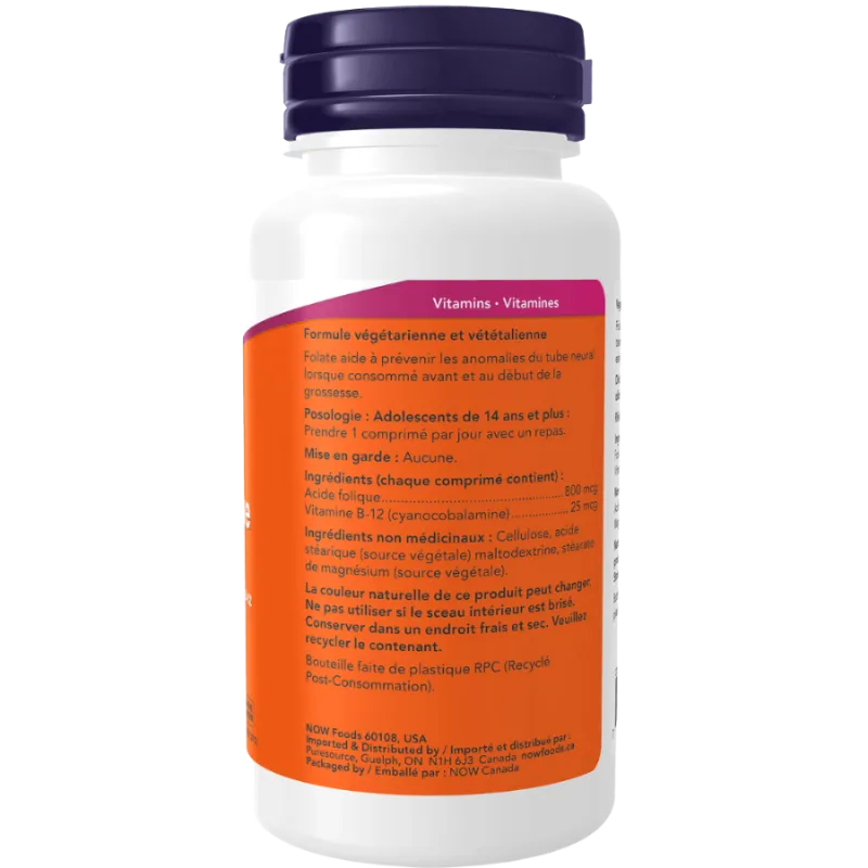 Acide folique 800 mcg, 250 comprimés | Safest & Easiest Shopping Vitamins Online | VITASHOP