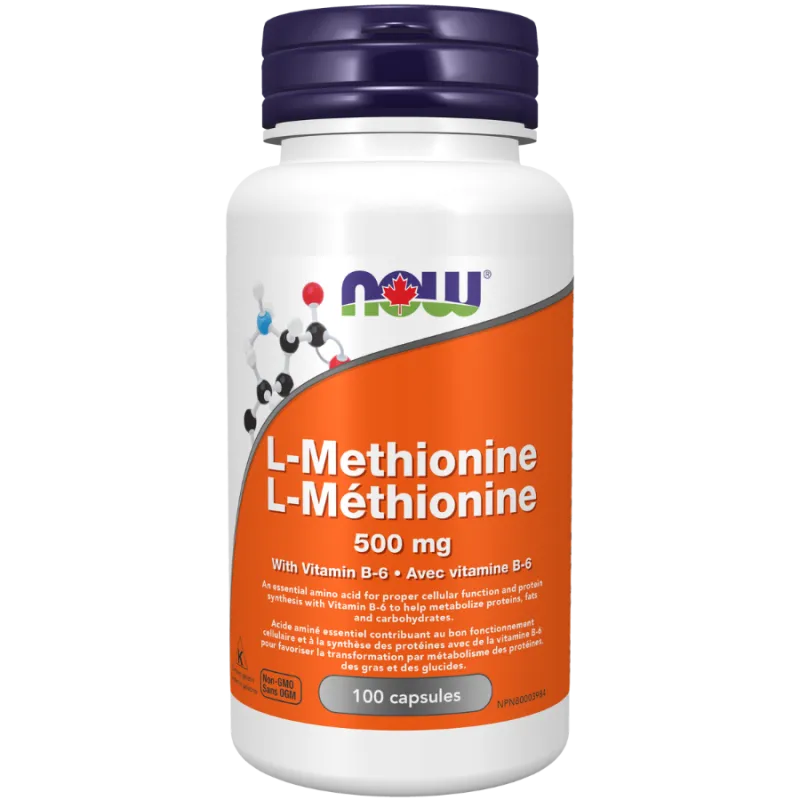 L-méthionine 500 mg, 100 gélules | Safest & Easiest Shopping Vitamins Online | VITASHOP