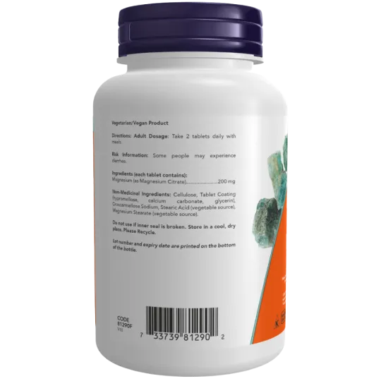 NOW Foods Magnesium Citrate 200 mg, 100 Tablets | Unbeatable Prices, Daily Deals | VITASHOP