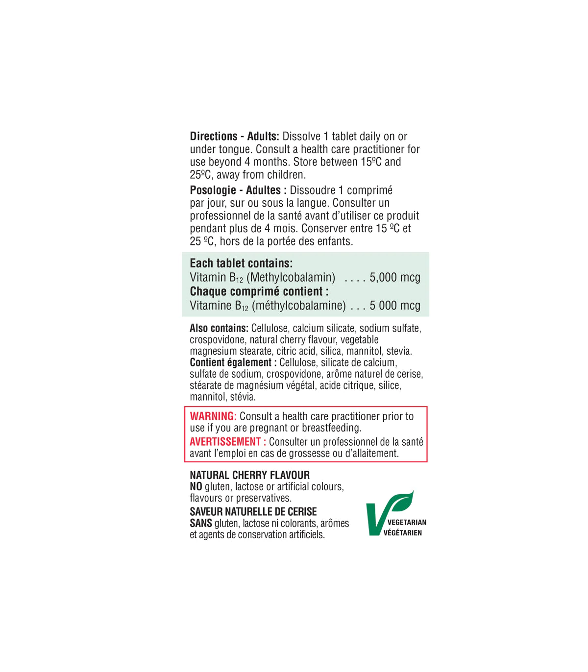 Vitamin B12 5000 mcg Sublingual 45 Tablets | Safest & Easiest Shopping Vitamins Online | VITASHOP