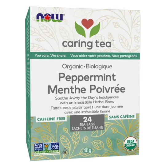 NOW Organic Peppermint Tea 24x48g