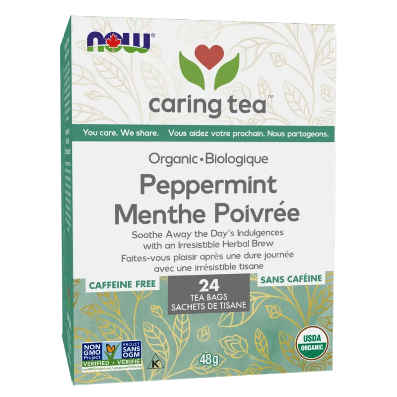 NOW Organic Peppermint Tea 24x48g